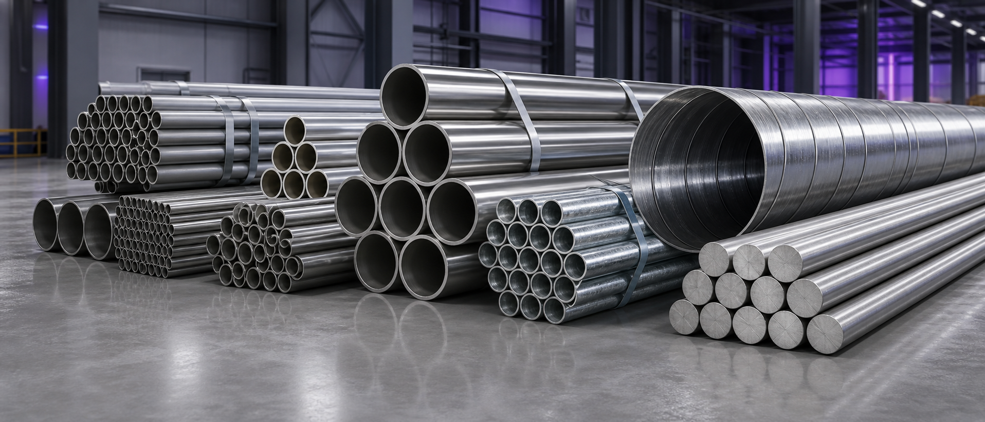 Seamless pipes, stainless pipes, galvanized pipes, spiral pipes and round bars